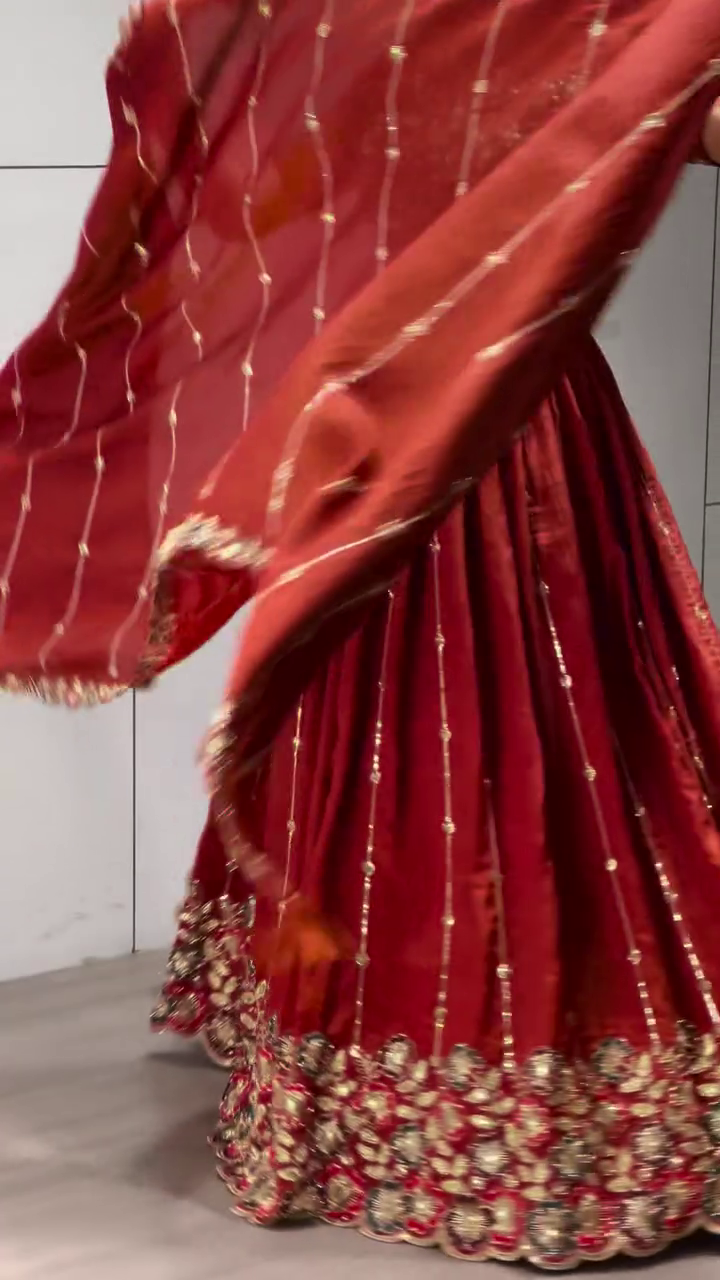 Embroidered Thread Work Ready to Wear Lehenga & Blouse With Dupatta - Image 13