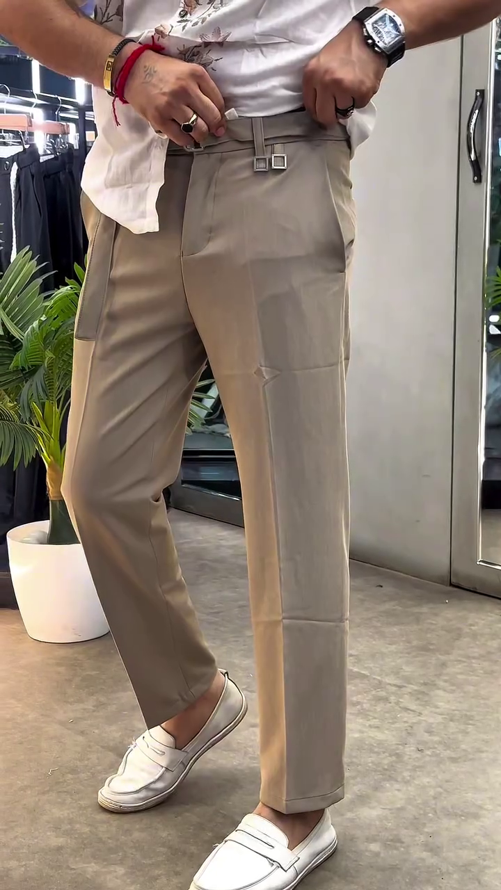 Men Comfort Easy Wash Pleated Gurkha Trousers - Image 4